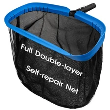 Upgraded Full Double Layer Pool Net Rake,17.5'' - Outer Heavy Duty Self-Repai...