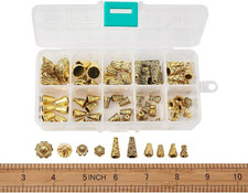 80Pcs Tibetan Gold Cone Bead Caps 10 Styles Metal Spacer End Caps for Jewelry...