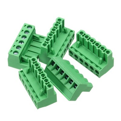 5PCS 6-Pin PCB Mount Screw Terminal Block Connectors 5.08mm/0.2inch Pitch