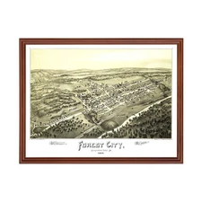 Old Map of Forest City, PA 1889 - Vintage Forest City Pennsy