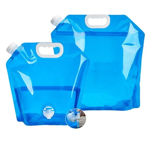 Collapsible Water Container 2-Pack 5L & 10L Foldable BPA-Free Water Bag with