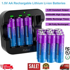 1.5V Rechargeable Lithium AA Batteries Lot,3500mWh Li-ion Double AA Battery Size