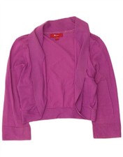 Monsoon Womens 3/4 Sleeve Open Cardigan Sweater UK 16 Large Purple Cotton DW16