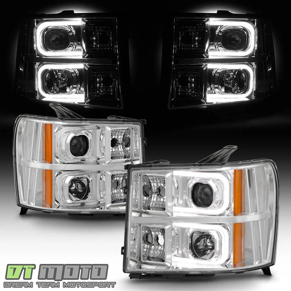 Juego de faros proyectores LED ÓPTICOS 2007-2013 GMC Sierra 1500 2500 3500 Foto 2 de 4