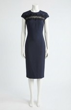 Alexander Mcqueen Day Wool Mohair Dress Navy
