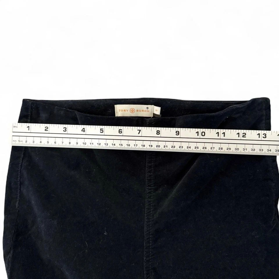 Tory Burch Black Corduroy Straight Skinny Leg Pants  Size 24 - Image 4 of 4