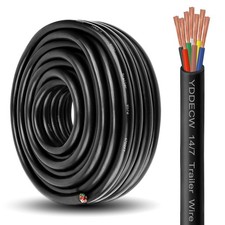 7 Way Trailer Wire - 14/7 Heavy Duty 50FT 100% Pure Copper 7 Wire Trailer Cab...