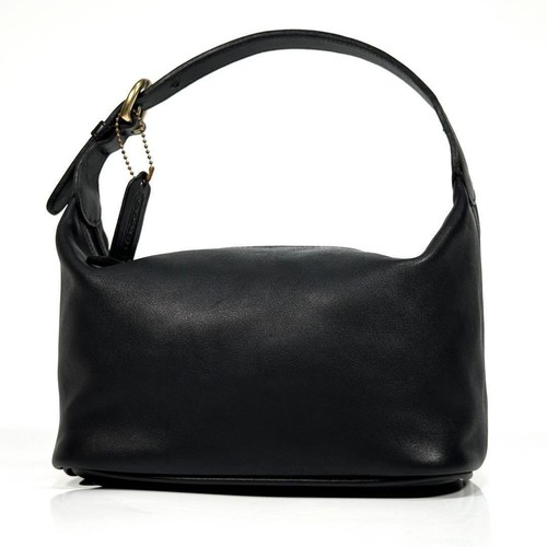 Vintage Coach Hand Bag One Shoulder 4145 Black Gold Hardware Leather Made in USA