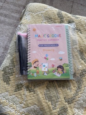4Pc Groove Books for Kids,Magic Practice,Reusable Handwriting Workbook Kids 3+