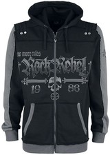 Rock Rebel by EMP Herren Schwarze Kapuzenjacke mit Totenkopf-Prints
