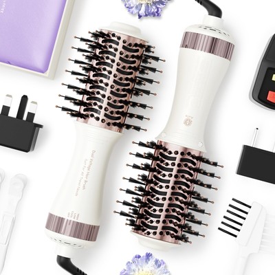 Travel Dual Voltage Hair Dryer Brush 4-IN-1 Portable Mini Hot Air Blow Dryer ...