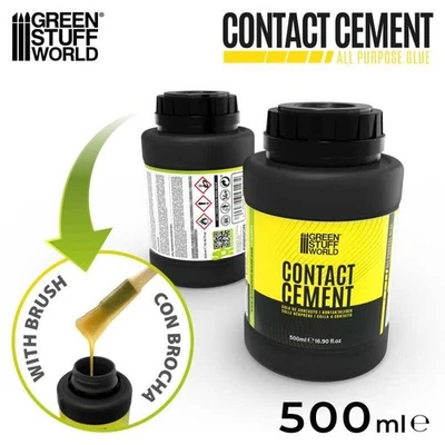 Green Stuff World Contact Cement 500ml with Brush for EVA Foam, Leather & Craft