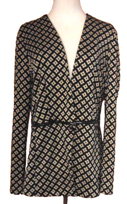 GRACE ELEMENTS WOMENS BLACK BEIGE JACKET BLAZER TOP SUIT JACKET TOP SZ XL