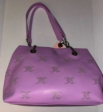 Juicy Couture Taking the Lead Tote Purse Violet Tulle *No Pouch, Bag Charm