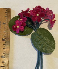 vintage velvet dark pink flowers bouquet millinery