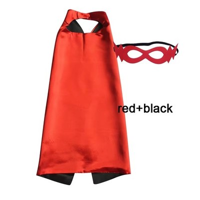 Kids Reversible Satin Solid Capes Double Sided Costume Dress Up Party Cloak