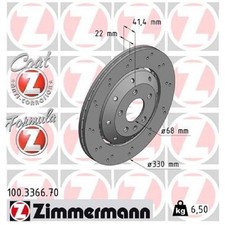 2x Zimmermann Scheibenbremse hinten 8T0615601A | 706177