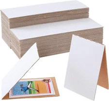Stockroom Plus Corrugated Card Protector Sleeves - 3 x 4.5 in, White, White 