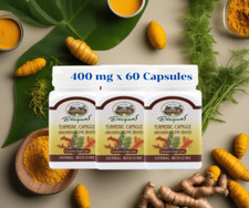 3 X Turmeric Traditional Thai herbs 400 mg Relieve flatulence , indigestion