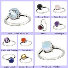 Wedding Gift For Her 925 Sterling Silver Natural Rose Quartz Gemstone Band Ring