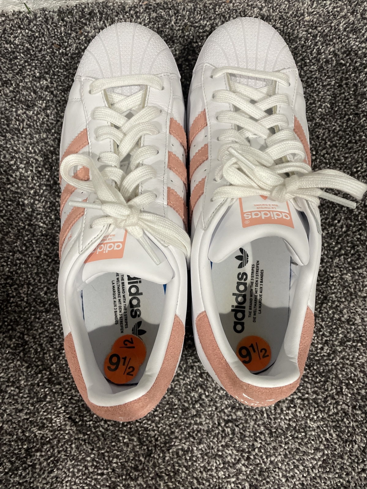 Size 9.5 - adidas Superstar White Glow Pink for sale online | eBay