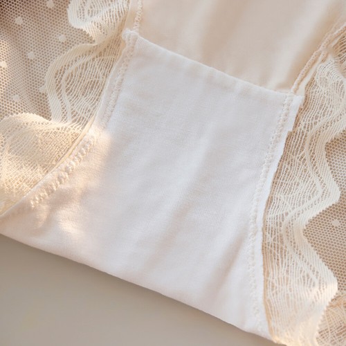 Womens Vintage Lace Ruffled Knickers Panties Underwear Middle Waist Lingeries - Picture 7 of 25