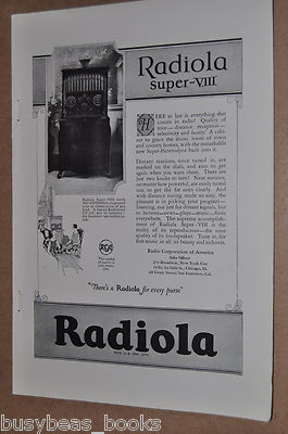 1925 RCA RADIOLA advertisement, RCA Radiola model Super-VIII cabinet radio