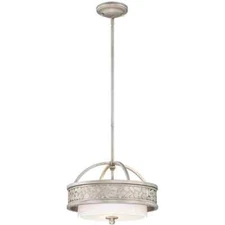 World Imports Lighting 23093 Amano Collection 3-Light Silver Small Pendant, 15"D