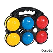 Plastic Bocce Ball Set 6 Balls and 1 Target ball - FREE U.S. Shipping NEW