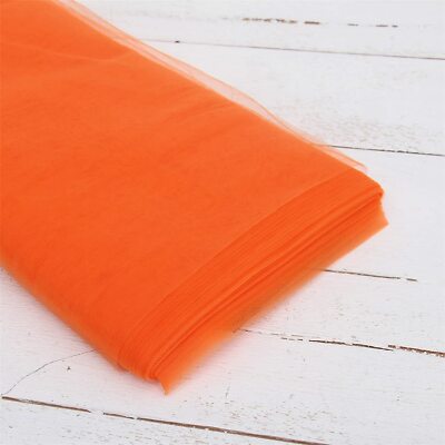 Threadart Premium Soft Tulle Fabric Bolt - 20 Yards by 54'' Wide - Orange