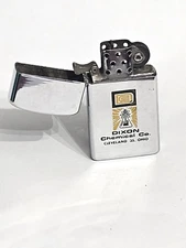 ANTIQUE ZIPPO LIGHTER DIXON CHEMICAL CO. CLEVELAND OH COLLECTIBLE ADVERTISING