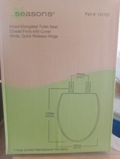 Seasons  Molded Wood Elongated Toilet Seat White  