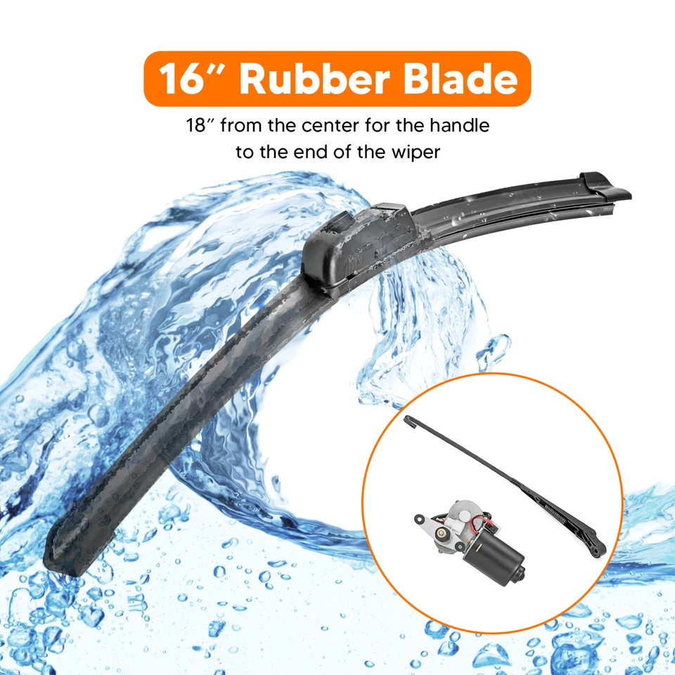 Electric Windshield Wiper Motor Switch & Side Center Mirrors Kit For Polaris RZR - Image 3 of 4