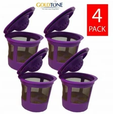 GoldTone Reusable K Cups for Keurig Coffee Makers, Refillable K-Cup (4 Pack)