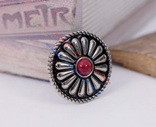 10pc Western Turquoise Black Silver Bohemian Flower Leathercraft Wallet Conchos