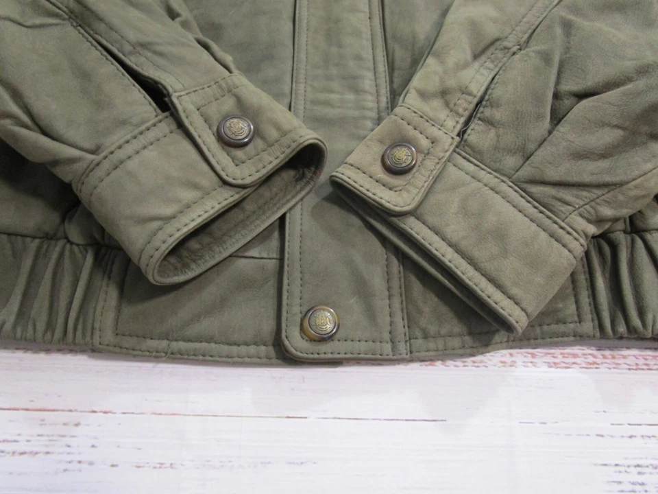 Chaqueta Bomber De Colección Expressions Worldwide Cuero Verde Acolchada Forrada Para Hombres XL 46 Foto 2 de 4