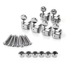 6 In-Line Semi-Closed Guitar Locking Tuners Tuning Pegs Machines Heads Set B2D6