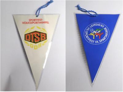 DDR Tisch- Fahne Wimpel Leipzig 1983 DTSB Volks Sport East german flag for table