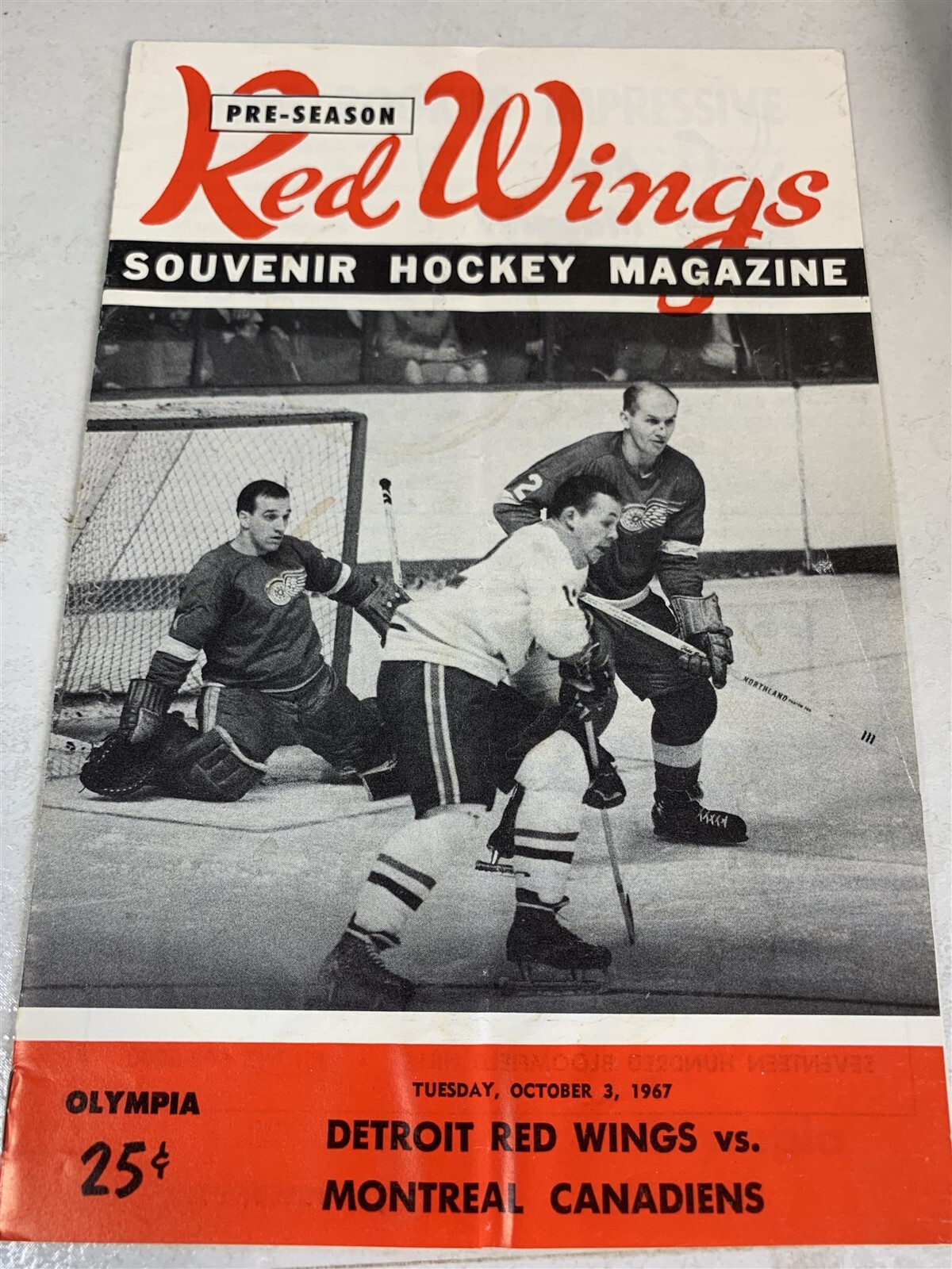 DETROIT RED WINGS vs CANADIENS pRE SEASON Olympia RARE Magazine OCT 3 1967