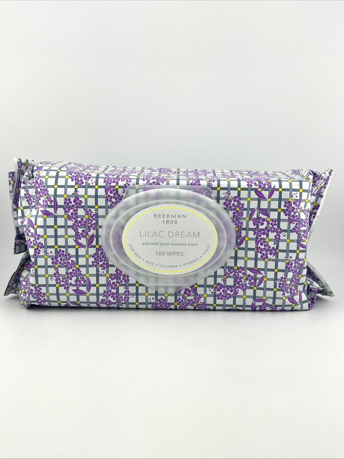 BEEKMAN 1802 Goat Milk Facial Cleansing Wipes Lilac Dream 100 Count Sealed