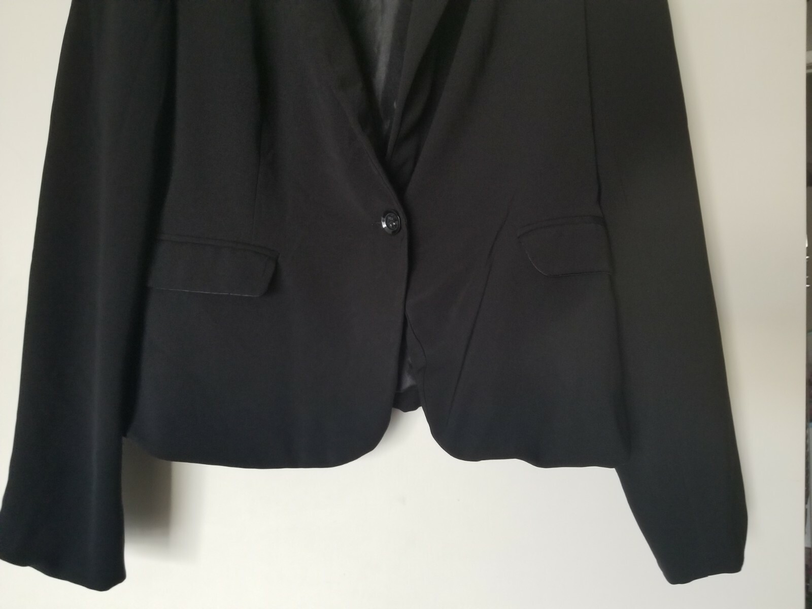 Papaya Basic Solid Black Long Sleeve Single Butto… - image 3