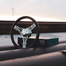 14 Steering Wheel Chrome Spokes With Dark Wood Grip And Billet Horn Button