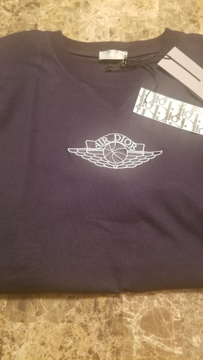 Air Jordan Dior Wings T-Shirt Navy Size XXL | eBay