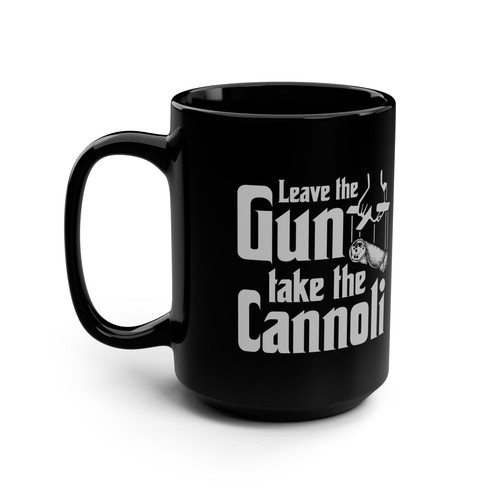 Taza de café negra Leave The Gun Take The Cannoli 15 oz - Imagen 5 de 10