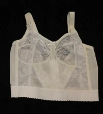 BALI 36B White Sky Sheer Lace Soft Cup Long Line Bra   Style 3300 NWOT