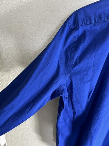 Men's Express 1MX Small Extra Slim Fit Royal Blue Dress Shirt S - Picture 19 of 24