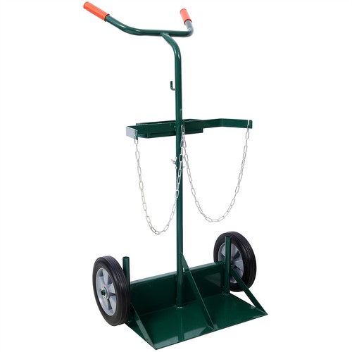Welding Cylinder Hand Truck with 10-inch Solid Rubber Wheels 440lbs Capacity