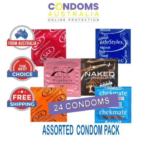 Assorted Sampler Condom Pack (24 Condoms) FREE SHIPPING - Picture 1 of 6