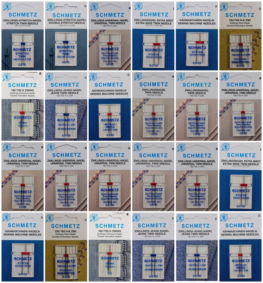 Schmetz Zwillingsnadel / Doppelnadel (Jersey, Stretch, Jeans, Stick, Metallic)