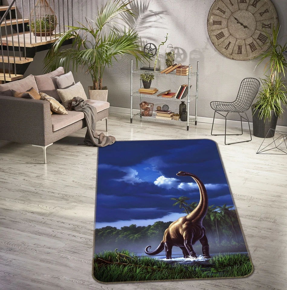 3D Dinosaur Grass ZHUA79 Game Non Slip Rug Mat Photo Carpet Jerry LoFaro Zoe - Image 2 of 4